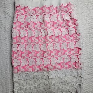 CUTE, cute hot pink and white lace skirt